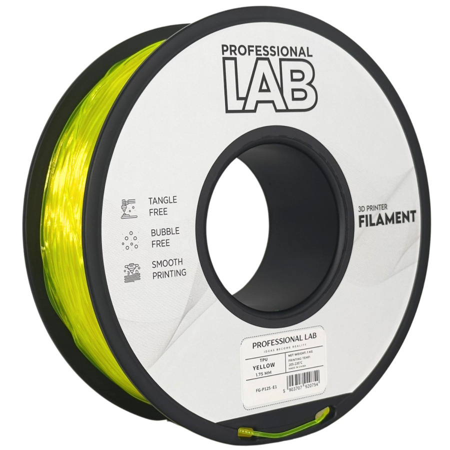 Filament TPU žltá 1.75mm 95A | Prof. Lab 1kg