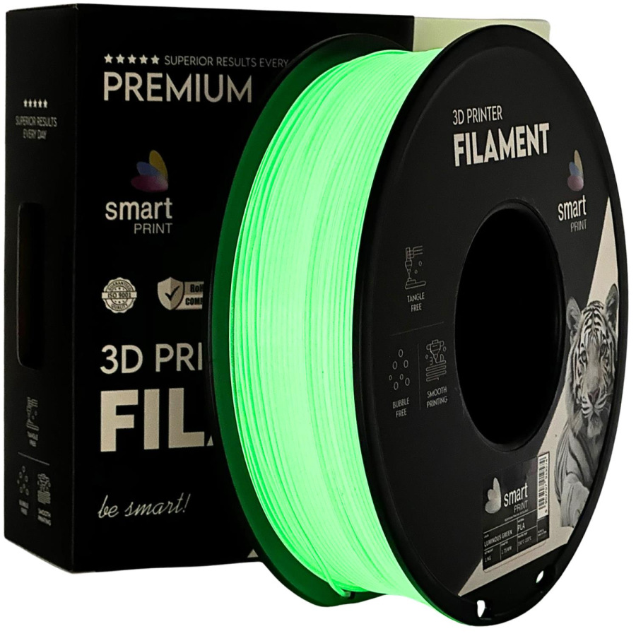 Filament PLA svietiaca zelená