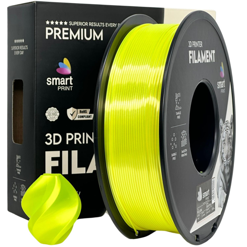 Filament PLA Silk žltý 1.75mm | Smart Print 1kg