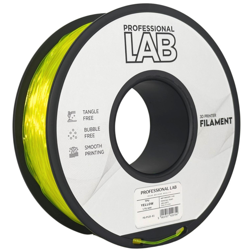Filament TPU žltá 1.75mm 95A | Prof. Lab 1kg