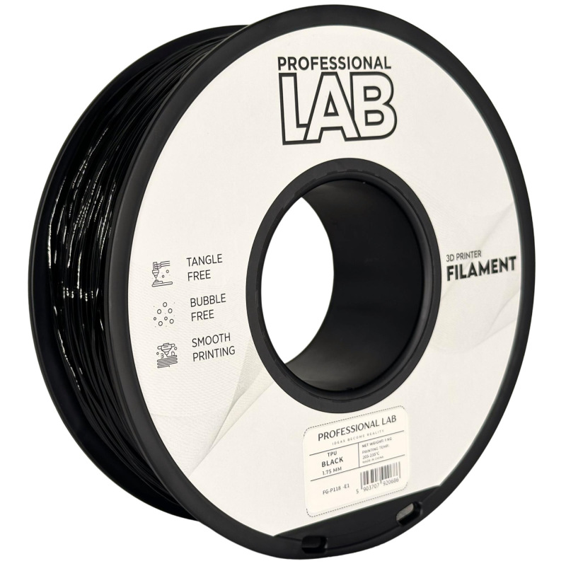 Filament TPU čierna 1.75mm 95A | Prof. Lab 1kg