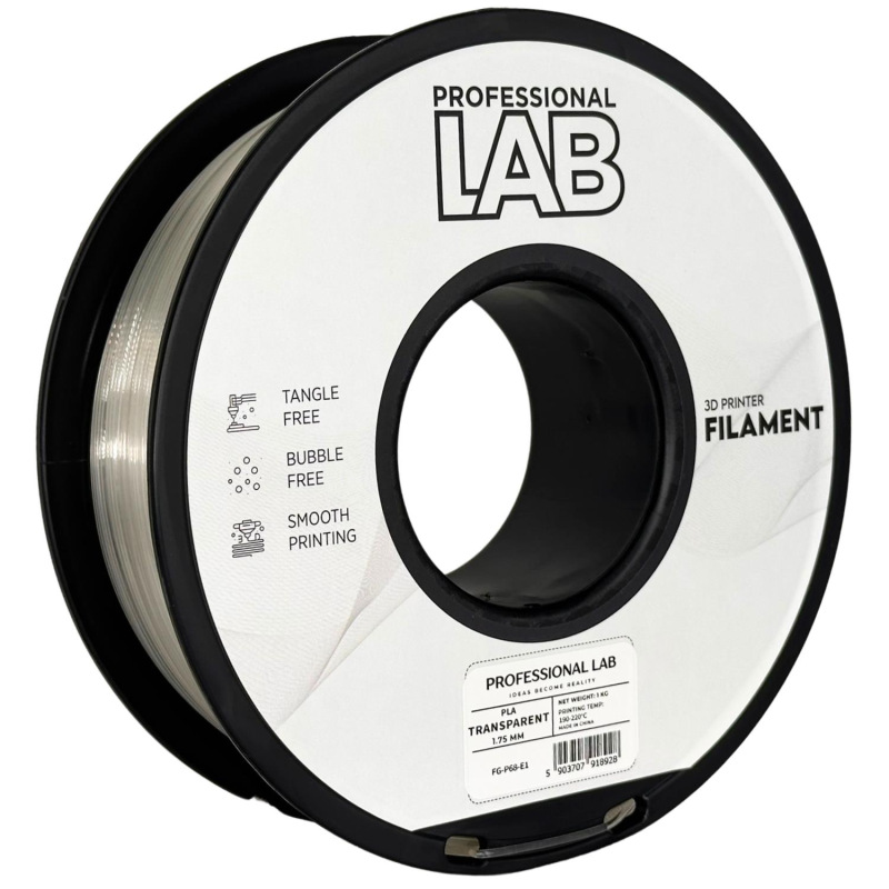 Filament PLA transparentný 1.75mm | Prof. Lab 1kg